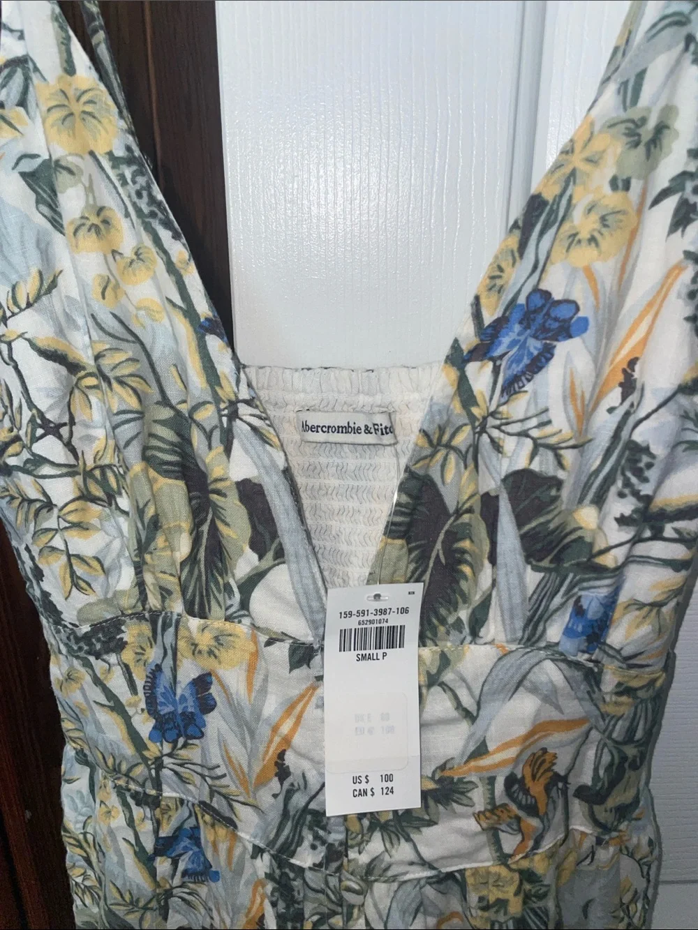 Abercrombie & Fitch Floral V-Neck Maxi Dress w/ Front Slit